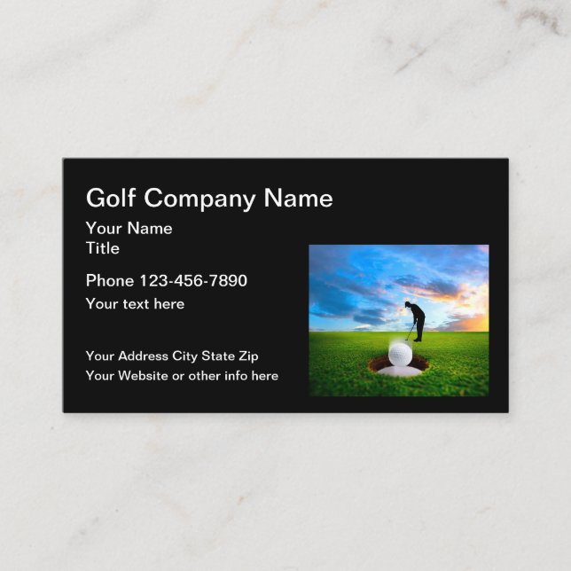 Golf Theme Simple Business Visiting Cards (Front)