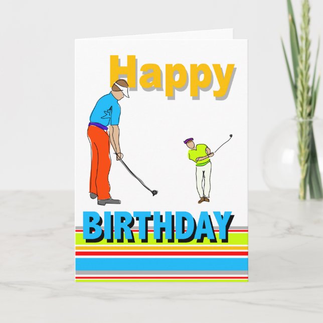 Golf Themed Birthday Card (Front)