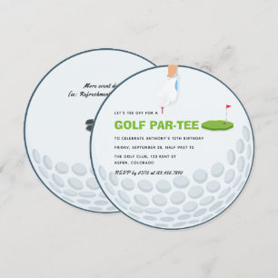 Golf Themed Birthday Party Invitation