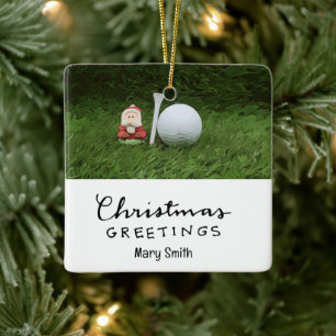 Golf themed Christmas gifts for Golfer Ceramic Ornament