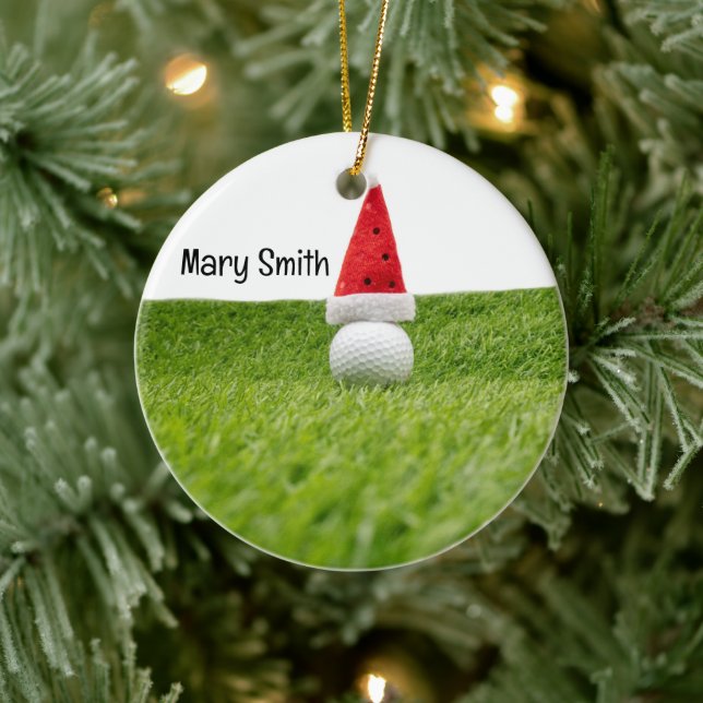 Golf themed Christmas gifts for Golfer Ceramic Tree Decoration (Tree)