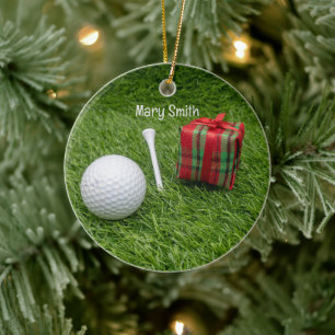Golf themed Christmas gifts for Golfer Ceramic Tree Decoration
