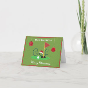 Golf Themed Christmas Holiday Card