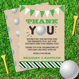 Golf Themed Co-ed Baby Shower Thank You Card