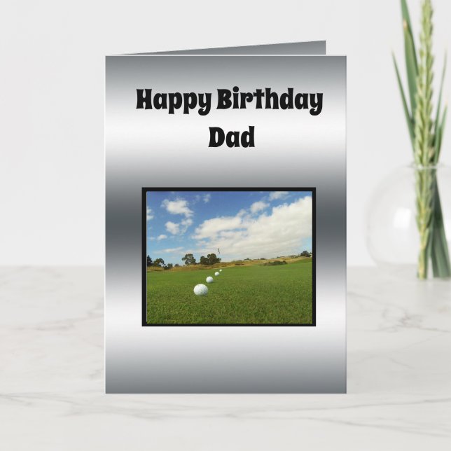 Golf Themed Fathers Birthday Design, Card (Front)