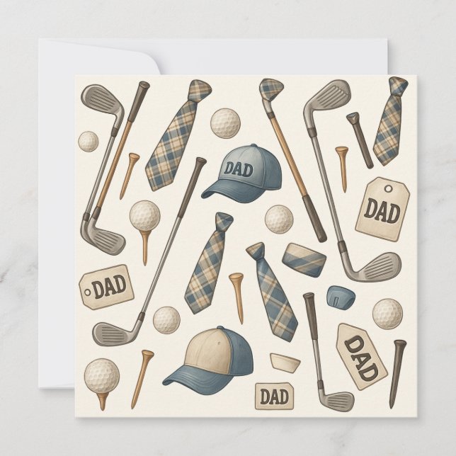Golf themed for Dad  Holiday Card (Front)