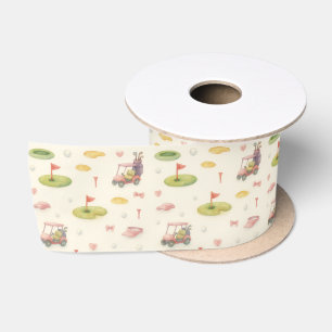 Golf themed for Girl Baby Shower Pink Cart Satin Ribbon
