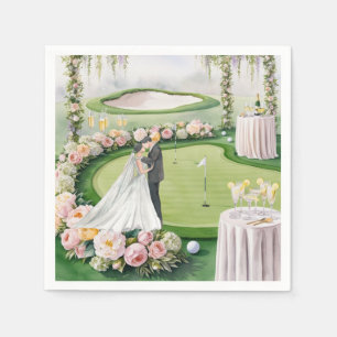 Golf themed for Golfer's Wedding on Golf Course Napkin