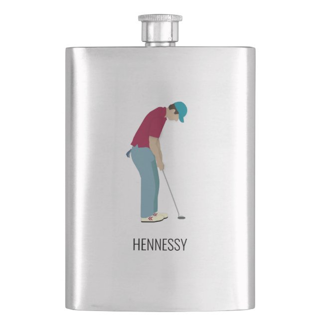 Golf Themed  Hip Flask (Front)