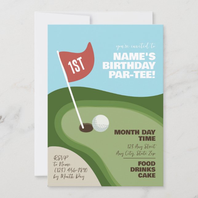 Golf Themed Par-Tee Invitation (Front)