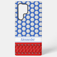 Golf themed pattern custom name red blue