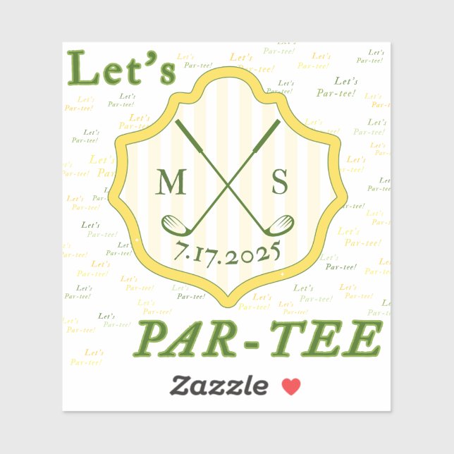 Golf Themed Sticker "Let's Par-tee"  (Sheet)