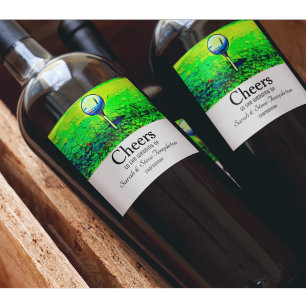 Golf Themed Wedding Cheers Reception Wine Labels