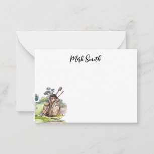 Golf themed with Name for golfer  Note Card