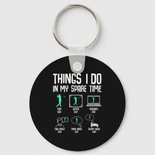 Golf Things I Do In My Spare Time Golfer Kids Boys Key Ring