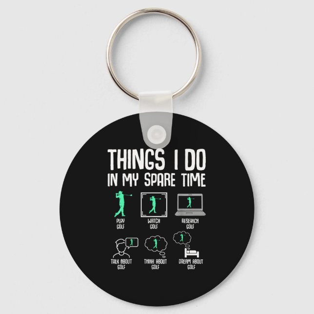 Golf Things I Do In My Spare Time Golfer Kids Boys Key Ring (Front)