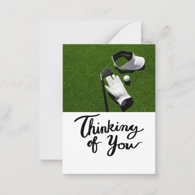 Golf Thinking of you on green grass Card (Front)