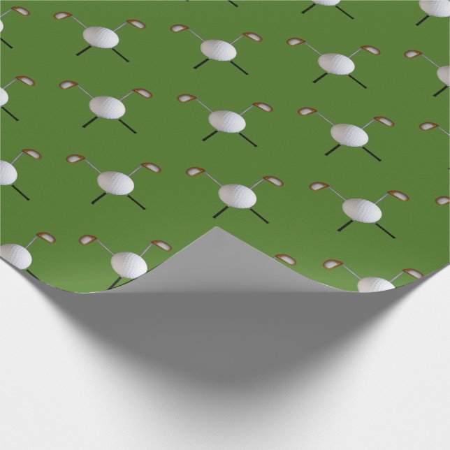 Golf Tiled Sticks & Ball Wrapping Paper (Corner)