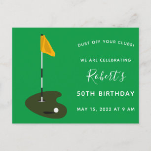 Golf Tournament 50th Birthday Party Invitation Postcard