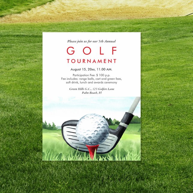 Golf Tournament Annual Invitation Postcard (Creator Uploaded)