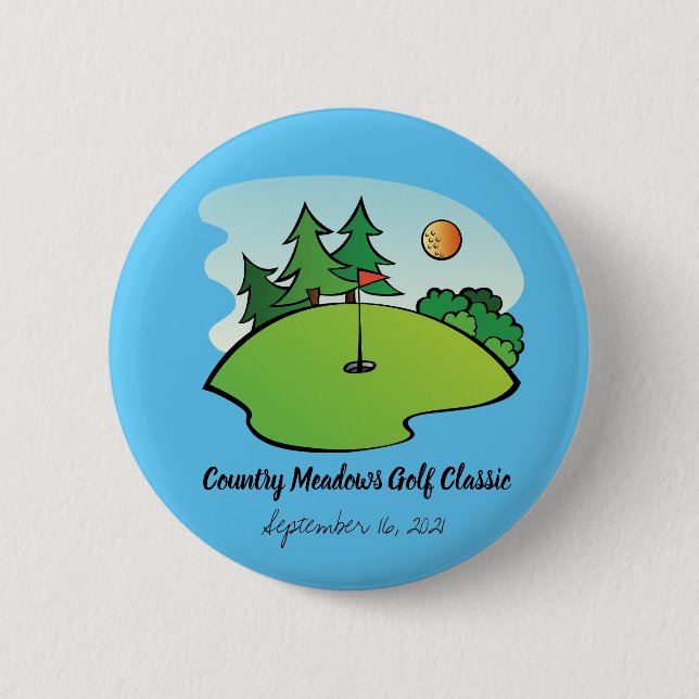 Golf Tournament Charity Event Business Button (Front)