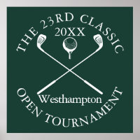Golf Tournament Classic Event Emerald Green Sign
