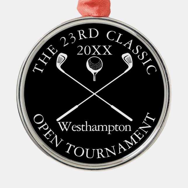 Golf Tournament Classic Modern Award Metal Tree Decoration (Front)