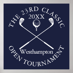 Golf Tournament Classic Navy Blue Sign