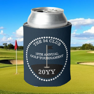 Golf Tournament Club Name Year Blue Can Cooler