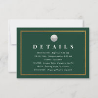 Golf Tournament Details Insert Card