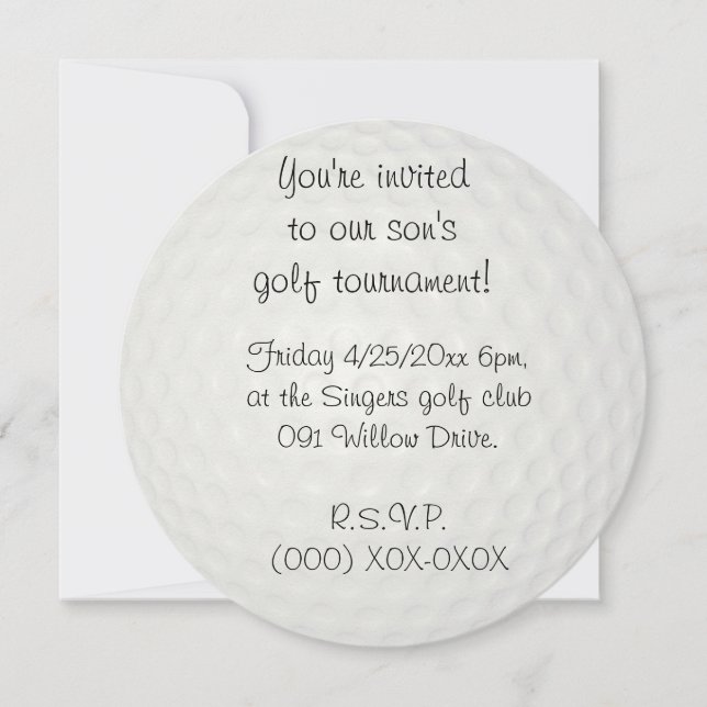 Golf tournament invitation (Front)