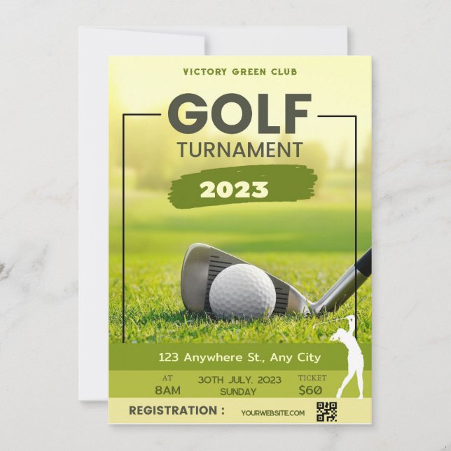 Golf Tournament Invitation Personalise (Front)