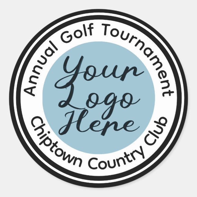 Golf tournament or event custom logo personalised  classic round sticker (Front)