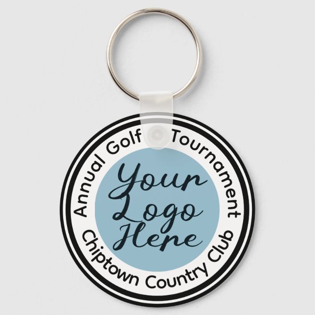 Golf tournament or event custom logo personalised  key ring (Front)