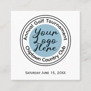 Golf tournament or event custom logo personalised square business card