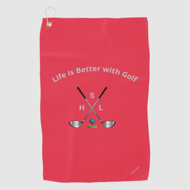 Golf Towel Personalised Monogram - Retired Quote (Front)