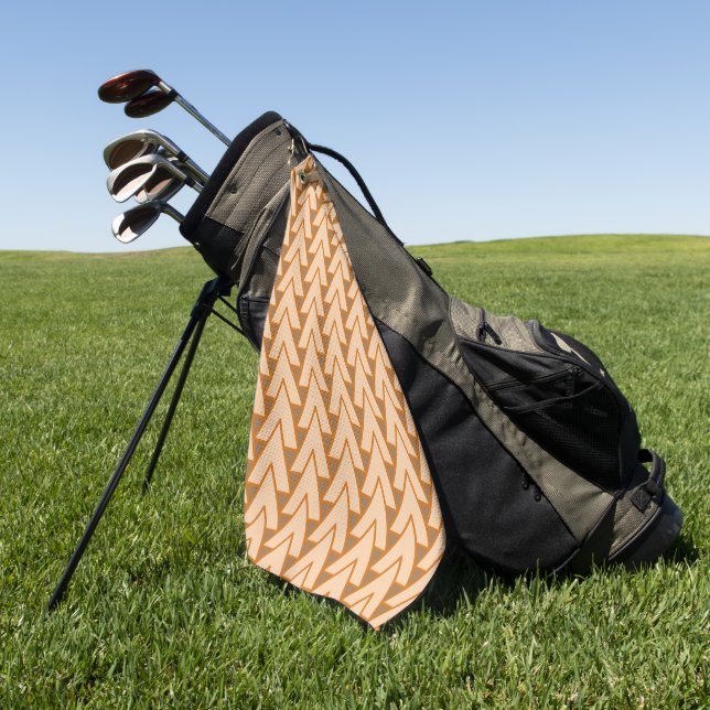 Golf Towel - Rows of Intersecting Triangles (Green)