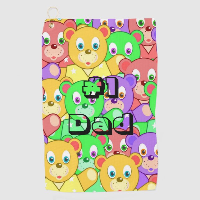Golf Towel Teddy Bear Golf Towel #1 Dad (Front)
