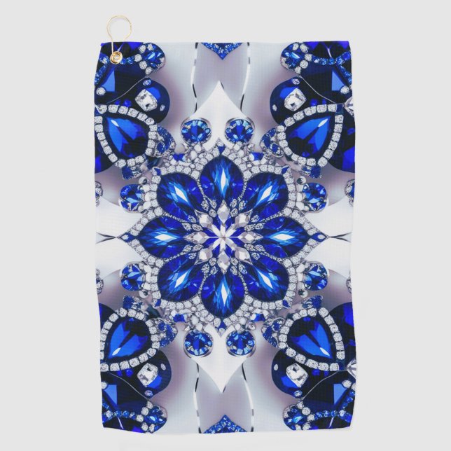 Golf Towel with Blue White Colours (Front)