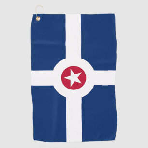 Golf Towel with flag of Indianapolis City, USA
