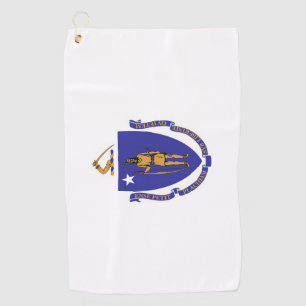 Golf Towel with flag of Massachusetts