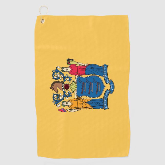 Golf Towel with flag of New Jersey (Front)