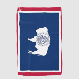 Golf Towel with flag of Wyoming State, USA