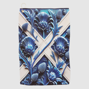 Golf Towel with Scottish Thistles Design