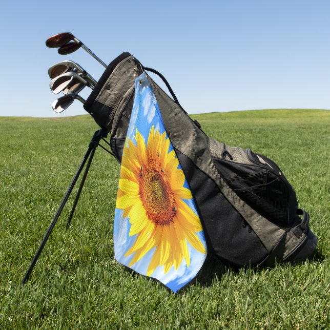 Golf Towel with Sunflower (Green)