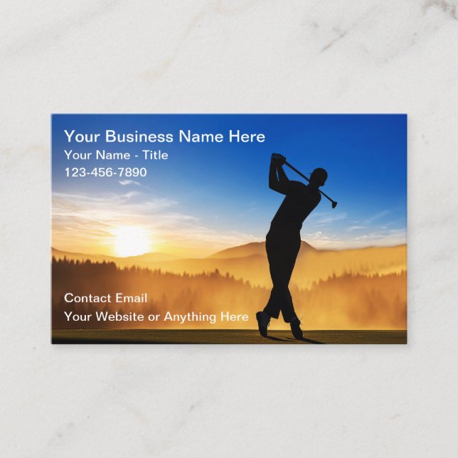 Golf Trainer Scenic Business Cards (Front)