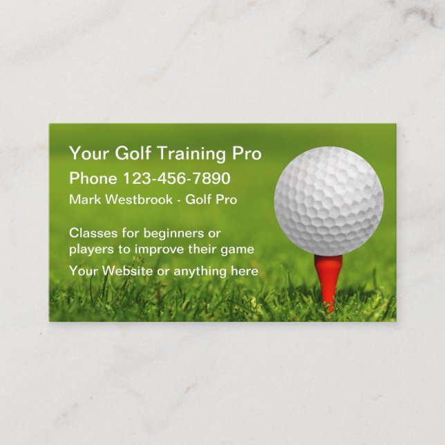 Golf Training Business Cards Theme (Front)