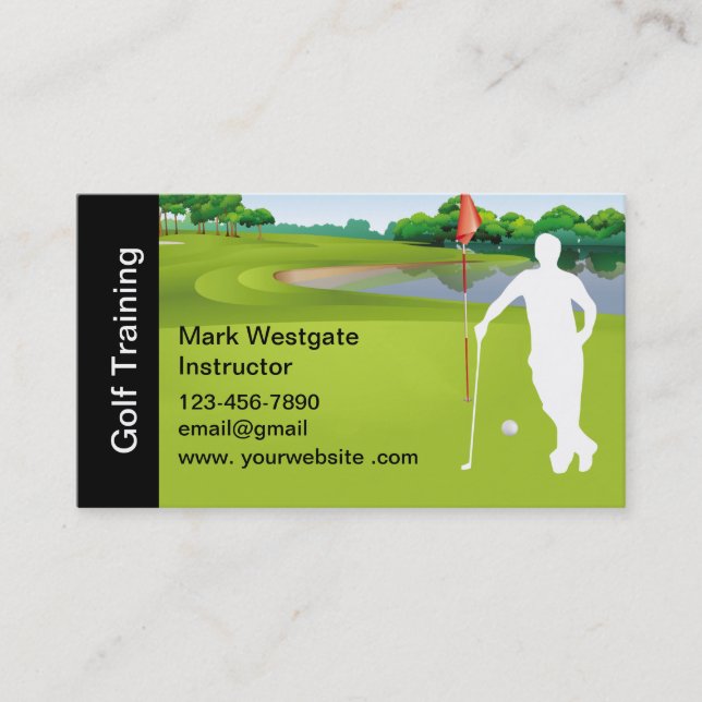 Golf Training Instructor Business Card (Front)