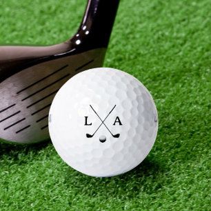 Golf Typography Modern Initials Clubs & Ball