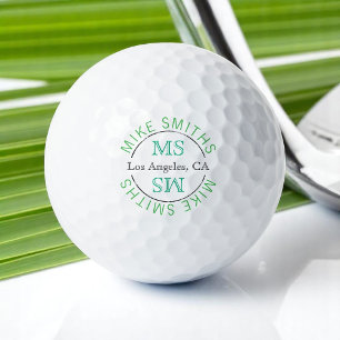 Golf Typography Monogram Name golfplayer Balls